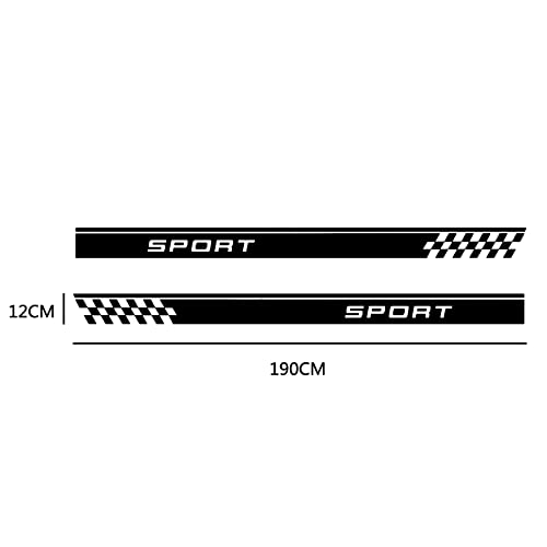 Image of QianBao Auto Racing Body Door Side Stripe Graphic Vinyl Sticker Style 9 Black