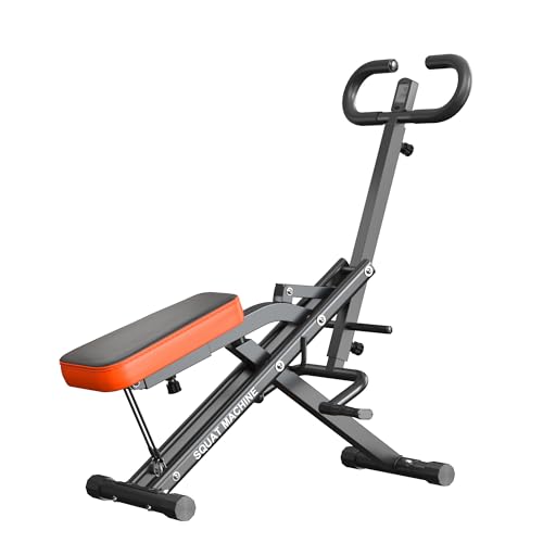 SogesGame Squat Machine for Home, 2 in 1 Squat Rowing Machine, Foldable Leg Training Machine, Squat Trainer for Glutes & Legs Workout