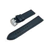 YGUK0J Cinturino in vera pelle di alta qualità 18mm 20mm 22mm 24mm Braccialetti con cinturino in acciaio inossidabile Accessori for braccialetti fibbia(Black,22mm)