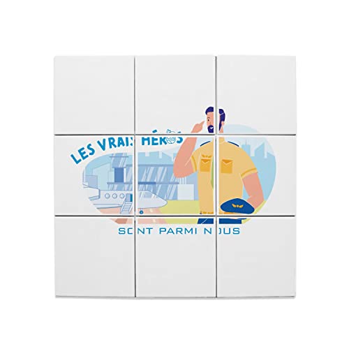 Carreaux céramique décoratifs haut de gamme tableau mural pilote de ligne avion 60 x 60 cm