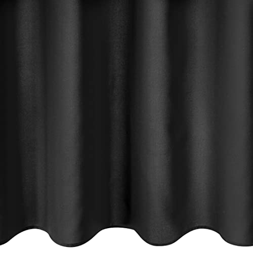 Eurofirany RITA Smooth Plain Modern Curtain with Eyelets - 1 Unit, Bedroom, Living Room, Lounge, Kitchen, 140g m/2, W55 x L69, Black - Image 3