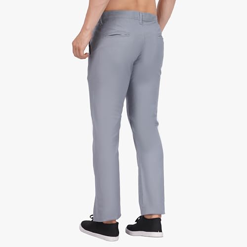 Image of Men's Regular Fit Linen Trousers | Slim Fit Lightweight Casual Pants | Stylish Dress Pants for Office or Travel | Premium Luxury Linen Trouser Pant with Breathable Comfort