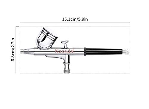 Image of Dual-Action 0.3 mm Mini Airbrush Kit Spray Gun Air Compressor Nail Art Makeup Tattoo Model Cake Car Painting Spray Tool-EU Plug