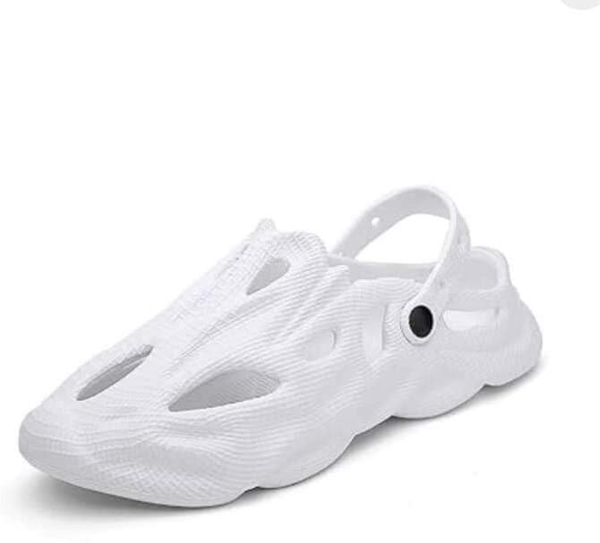 style height Men's Classic Casual Clogs/Sandals with Adjustable Back Strap for Adult | Comfortable & Light Weight Men's Comfort Clogs (White)-picture-15