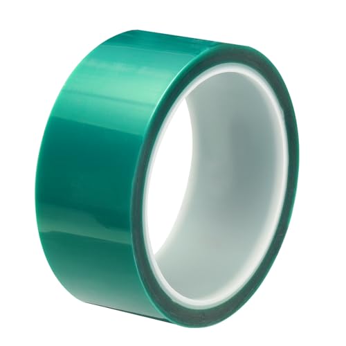Image of MECCANIXITY Resin Tape Silicone Adhesive Tape High Temperature Resistance Easy Peeling Polyester for Epoxy Resin,River Tables,Craft,Remove Residue 1.57 Inch Wide 108FT Long(Green),Pack of 1