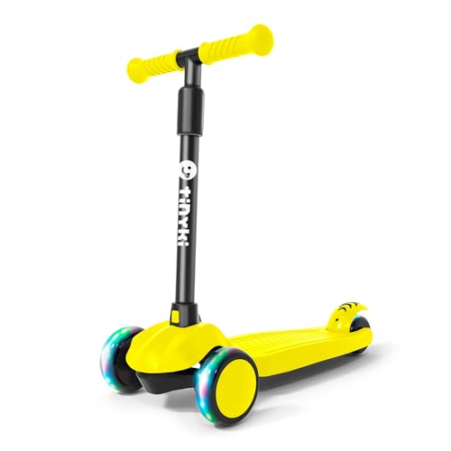 TINYKI Patinete Niño 2 Años a 6 - Patinete niña Altura Ajustable con Ruedas Luces LED - Patinete 3 Ruedas Scooter Niño - Patinete Infantil para Niños y Niñas