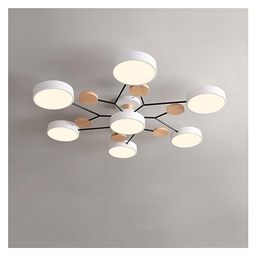 Lámpara de Techo con Luces LED Circulares de acrílico, Estilo nórdico Moderno, semiempotrada, para Sala de Estar, Comedor, Dormitorio, Pasillo, Cocina (Blanco, 7 Cabezales, Tres...