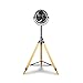 CREATE AIR TRIPOD CLASSIC - Ventilador de pie oscilante con 3 Aspas, Silencioso, 3 Niveles de Ventilación, Regulable y Ajustable 117-130cm, 80W, Trípode Plegable de Madera, Negro