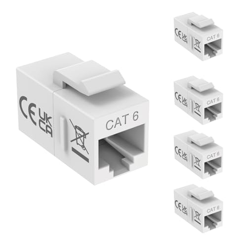 Tecmojo Keystone Coupler Cat6 UTP (Cat6 White 5pack)