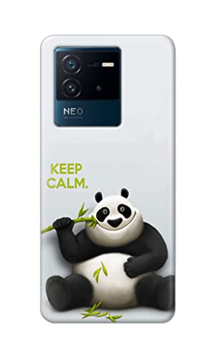 Image of PRINTFIDAA� Printed Hard Back Cover Case for Vivo iQOO Neo 6 5G Back Cover (Cartoon Panda) -2808