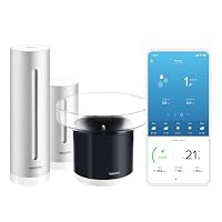 Netatmo Packung mit Wetterstation für Innen und Außen mit drahtlosem Außensensor und intelligentem Regenmesser, Luftfeuchtigkeit, Luftqualität, Geräuschpegel in Innenräumen, Luftdruck, NBU-NWS-NRG-EU – Ansicht 3