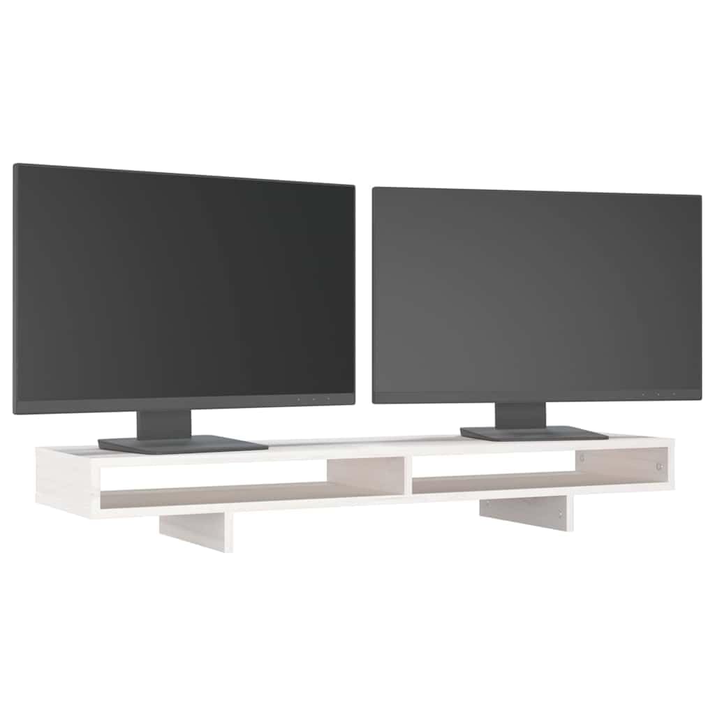 Soporte para monitor de madera de pino, color blanco, 100 cm
