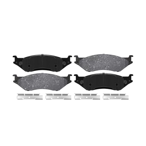 Image of Detroit Axle - Rear Brake Pads for 1999-2004 Ford F-450 F-550 | E-550 Super Duty, 2002 E-550 Econoline Super Duty, 99-07 F-53 Motorhome Chassis, Ceramic Brake Pads with Hardware Replacement