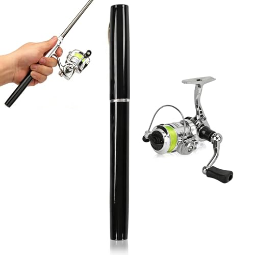 Mini-canne à pêche télescopique avec moulinet intégré pour rando