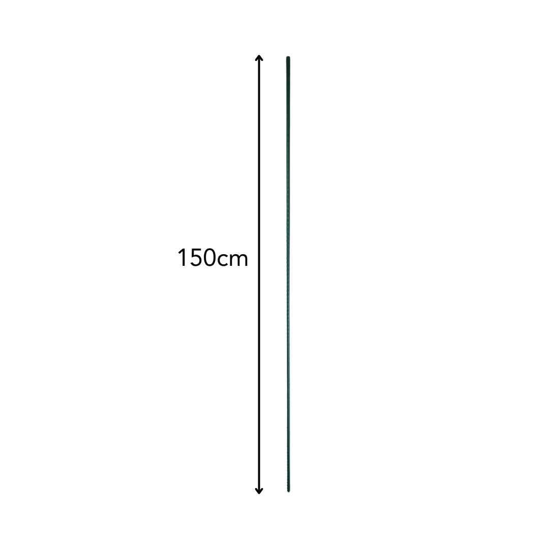 Florade® Postes de valla de 150 cm – Diámetro 11 mm, postes de plástico reforzado con acero, verde – ideal para valla de malla de alambre y construcción ligera de vallas. | Longitud: 150 cm/Diámetro: