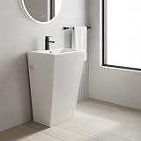 DecHome - Lavabo bagno Freestanding in ceramica 53x46.5x86.5 cm colore Bianco