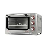 Girmi FE42 Forno Elettrico Ventilato, 2000 W, 42 Litri, Ventilazione, Luce interna, Griglia Inox, Funzione di cottura Base, Grill, Combinata, Accessori inclusi, Silver