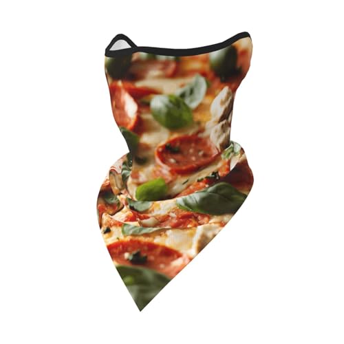 HUIopq Máscara deportiva con estampado de pizza y pepperoni en 3D, para la cara, correr, esquí, protección al aire libre, polaina térmica para el cuello, color negro