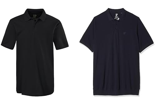 Polo en coton noir JP 1880 anti-frottement homme grande taille 3XL