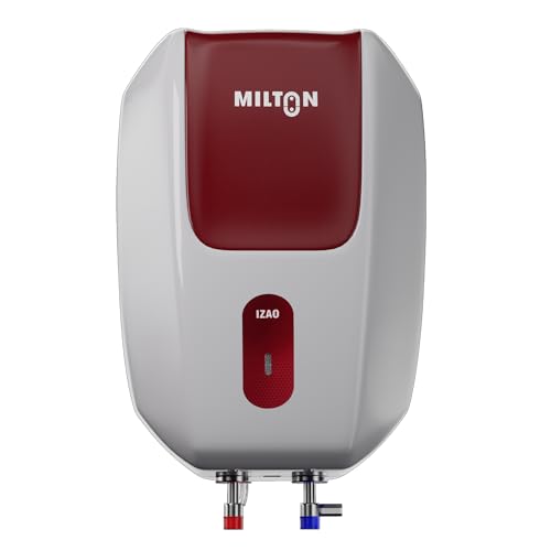 Image of Milton 5 Litre Instant Water Geyser | Powerful 3000W Electric Geyser for Bathroom & Kitchen | Advanced Safety | Compact Geyser SS304 Tank | 2 Year Product Warranty & 5 Year Tank Warranty | Red