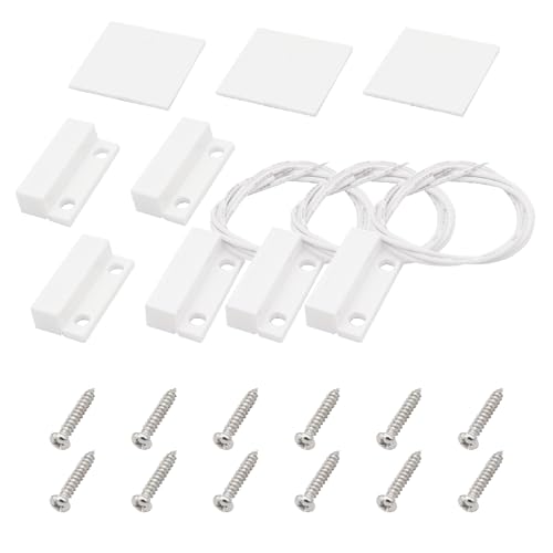 Image of 3Pcs Magnetic Reed Switch Wired Surface Mount Normally Open NO Contact Sensor Alarm Magnetic Door Switch with 2 Wires, ABS, MC-38