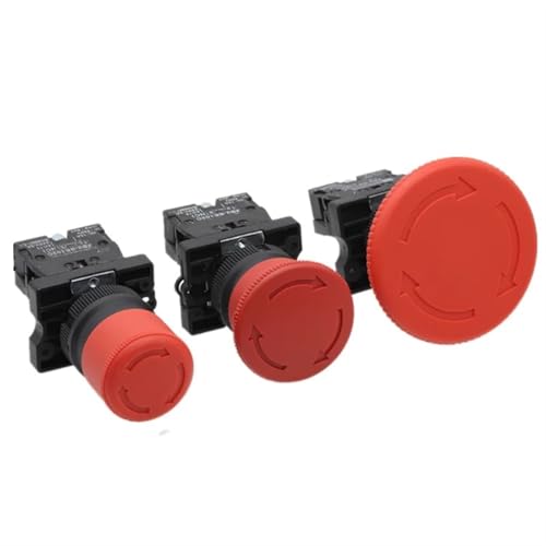 Interruptor de parada de emergencia XB2 de 22 mm y boton tipo hongo rojo de 600V