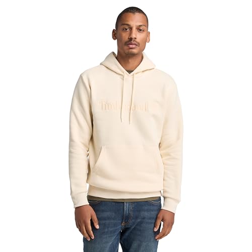Image of Timberland Men's Hampthon Hoodie Hooded Sweatshirt, White Smoke, M