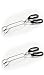 Chef Craft Tongs with Off-set Working Ends, Black, 1-Piece, 12-Inch (2-Pack)