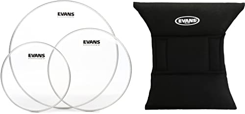 Evans G1 Clear 3-piece Tom Pack - 10/12/16 inch + Evans EQ Pad Bass Drum Muffler Value Bundle