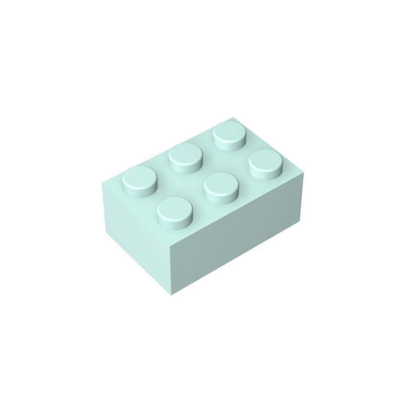 Gobricks 3002 Basic Bricks Brick 2x3 50 Pieces GDS-541 Compatible with Lego Building Blocks Color:Light Aqua — image 1