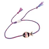 YiNLuax Trendiger geflochtener Fisch-Anhänger mit verstellbarer Kordel aus Legierung, Schmuck für Damen, modisches Handgelenk-Zubehör, gewebte Armbänder für Frauen, Eine Größe, Wie beschrieben