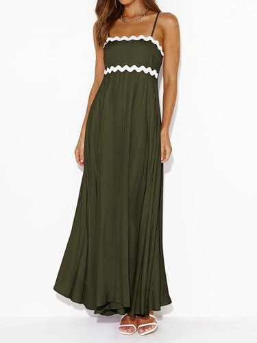 Image of PRETTYGARDEN Women Spaghetti Strap Boho Maxi Dresses Flowy