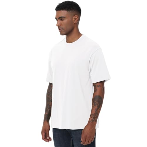 Image of KEEPSHOWING Mens Oversized Short Sleeve T-Shirts Cotton Loose Fit Tees