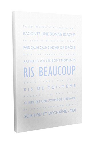Toile sur cadre mural Ris Beaucoup pour illuminer votre salon moderne en bleu et blanc