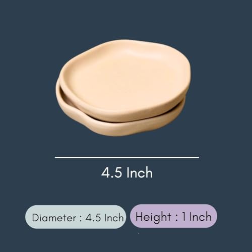 Image of WEAVING HOMES Luxurious Premium (Set of 2) Ceramic Dessert Plates - Sweet Plates, Anniversary and Birthday Gifts for Women, Aesthetic Stuff & Gifts for Bestfriends