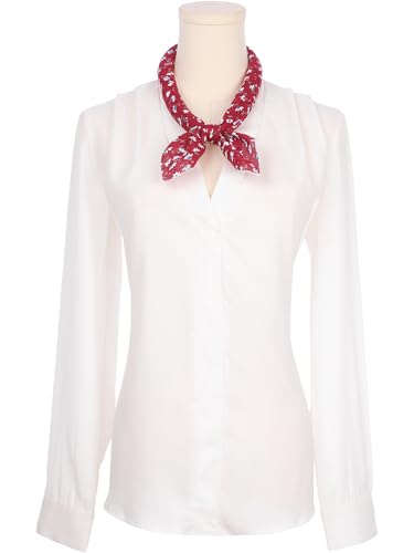 Women's Floral Printed Blended Cotton Scarves, 21.7x21.7 Small Square Flowers Headscarf Neckerchief2