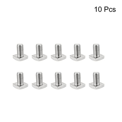 Image of uxcell Square Head Bolt, 10pcs M6x10mm Fully Thread 304 Stainless Steel Grade C Square Machine Screws