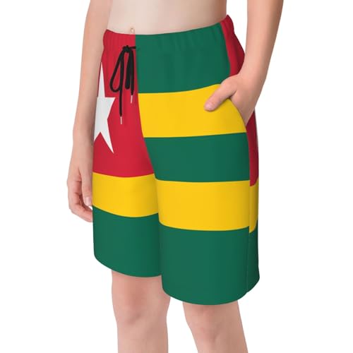 Flag of Togo Youth Beach Pants, Soft and Breathable, with Drawstring Waist, Suitable for Sports and Leisure.4
