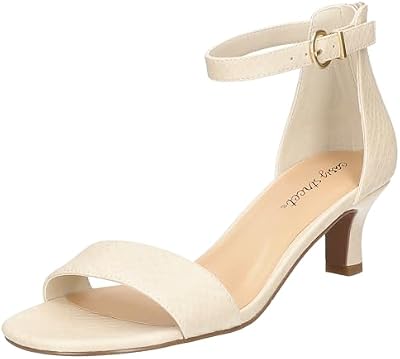 Easy Street Women Shalee Kitten Heeled Sandals, Bone Snake, 6.5 Medium
