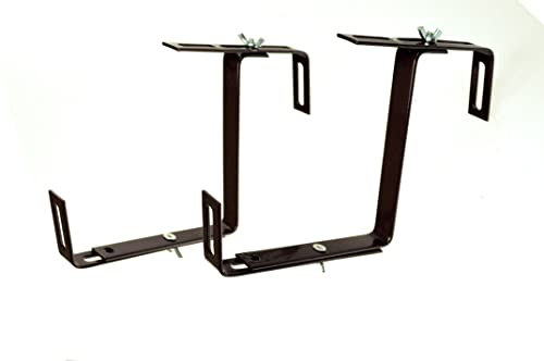LOKUS 2X Blumenkastenhalterung Balkonkastenhalterung Verstellbar Halter 3-Teilen I Braun