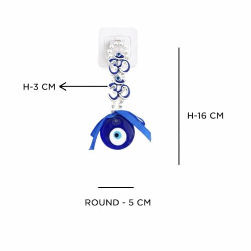 Image of Evil Eye Om Wall Hanging Decoration for Protection & Positivity | Nazar Battu for Home Entrance | Aesthetic Home Decor & Gift Item | Car Dashboard Accessories