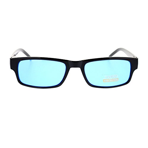 PASTL Black Rectangle Frame Color Lens Sunglasses Spring Hinge