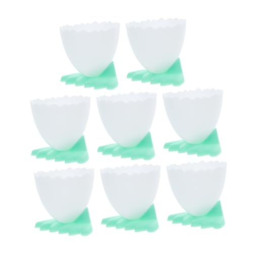 MUCKLILY Adorable Foot Shape Egg Cups 8-piece Egg Holders Set Safe Pp Material Sturdy Fade Resistant Easy Maintenance