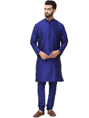 Image of SOJANYA Men's Dupion Silk Solid (Since 1958 Kurta Set & Churidaar Pyjama