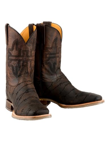 Tin Haul Men's Don't Fence Me in Two Western Boot Broad Square Toe - 14-020-0077-0528 BR 13 D(M) US Brown2