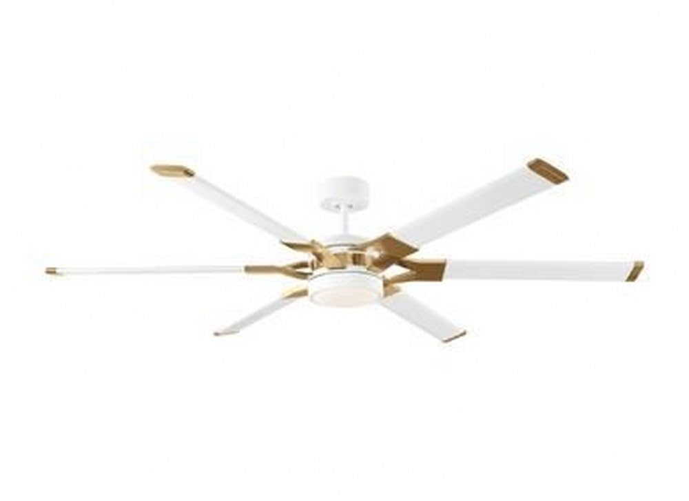 Monte Carlo 6LFR62RZWBBSD Loft Industrial 62" Outdoor/Indoor Damp Ceiling Fan with LED Lights and Remote Control, 6 Aluminum Blades with Burnished