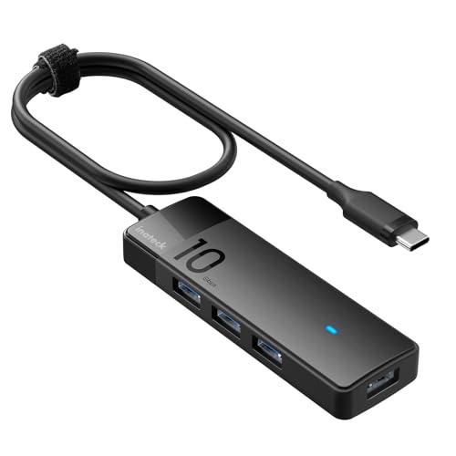 Inateck USB C Hub, USB 3.2 Gen 2 USB C Hub with 4 USB A Ports, 10Gbps, 1.6 ft Cable, Compatible with windows7/8/10/11, Linux, Mac OS HB2025C