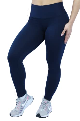 KIT 4 Legging Fitness Suplex Lisa ou Estampada PRETO-PRETO-AZUL-AZUL M