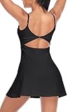 Womens Tennis Dress, with Adjustable Straps & Built-in Bra Athletic Golf Dresses for Women Workout E