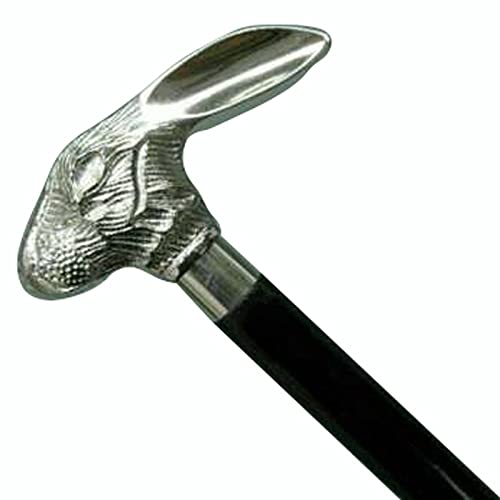 Brass Handle Victorian Telescope Foldable Wooden Walking Stick Cane Ideal Vintage Gift Men Women Father/Mother (Rabbit)